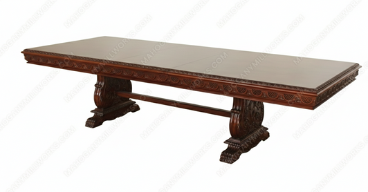 10ft Gothic Double Pedestal Dining Table