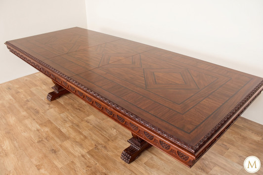10ft Gothic Double Pedestal Dining Table