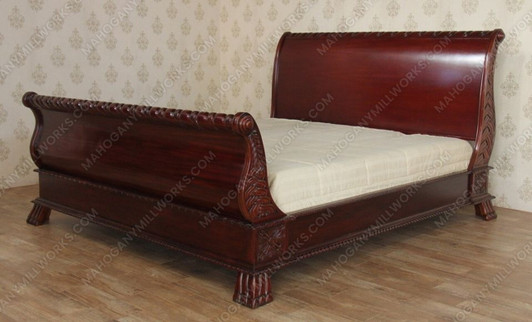 Cherry French Empire Sleigh Bed (E. King)