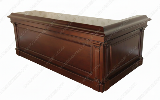 Walnut L Shape Corner Pub Bar w/ Marble