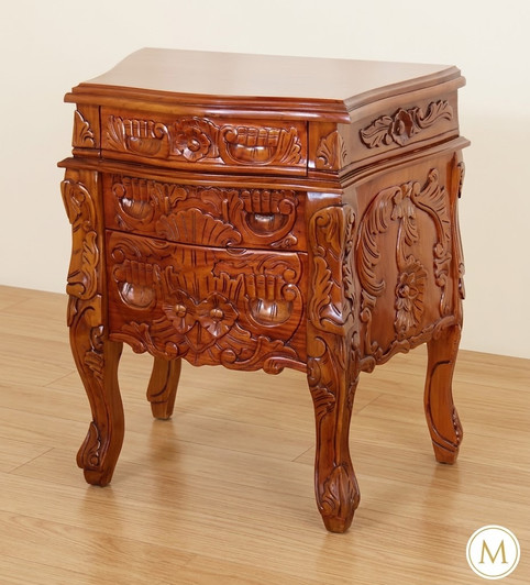 Light Pecan Rococo Nightstand