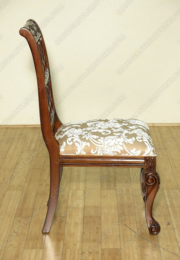 Mahogany Pierced Back Dining Chairs Set (10)