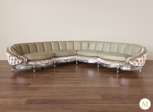 Large Genuine Leather Upholstered Sectional Corner Sofa Couch