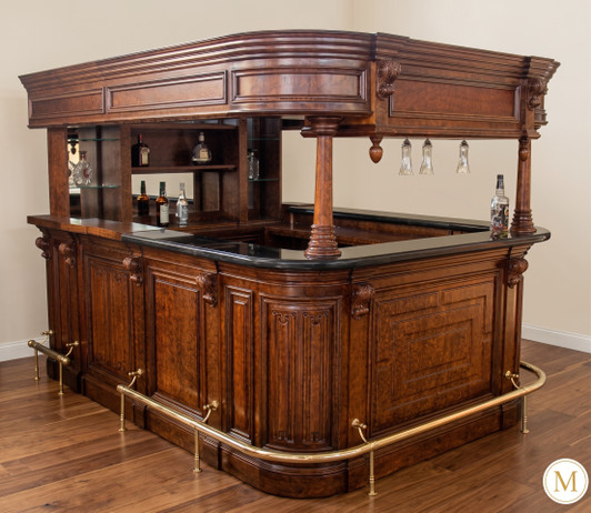 72" Burl Mahogany Canopy Pub Bar