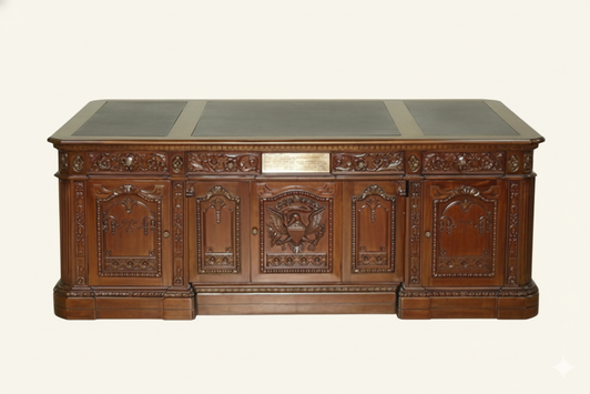 7ft Walnut President's Oval Office Resolute Desk Replica