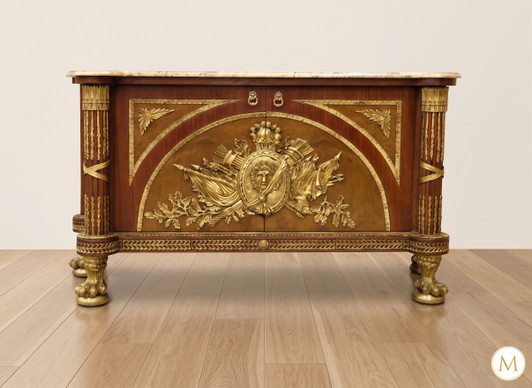 French Empire Bathroom Vanity w/ Marble Top