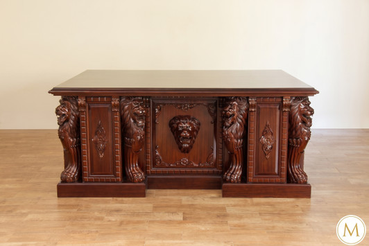 6ft Mahogany Gothic Lion Desk