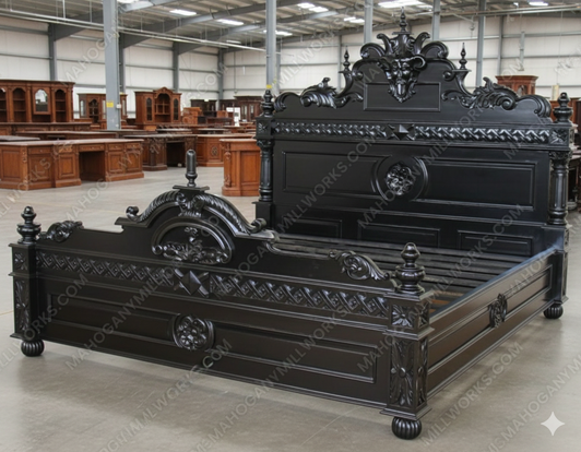Black Gothic Demon Bed w/ Satin Finish