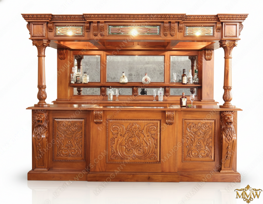 10ft Gothic Light Mahogany Canopy Saloon Pub Bar