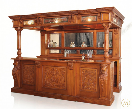 10ft Light Mahogany Gothic Canopy Pub Bar