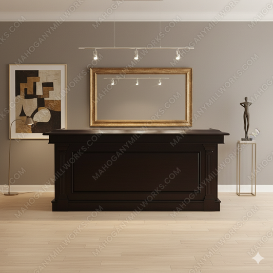 8ft Tobacco Corinthian Pub Bar Front w/ Granite Bartender Working Area