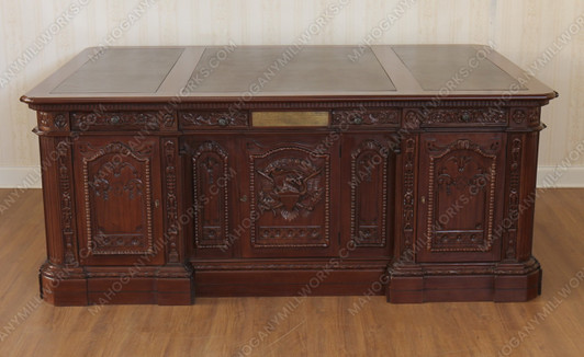 6.5ft Custom Light Walnut Presidential Resolute Office Desk (For Tall People)