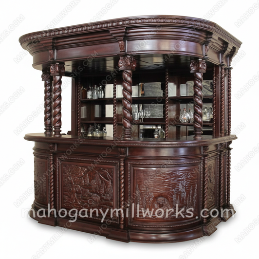 9ft Dark Mahogany Walk-in Canopy Pub Bar