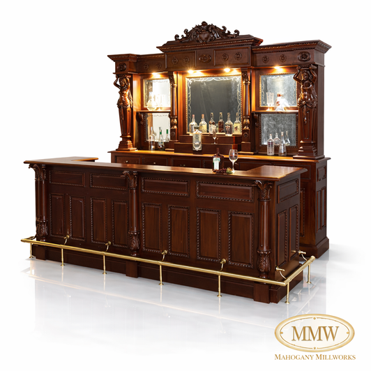 10.5ft Walnut Victorian Lady Saloon Bar