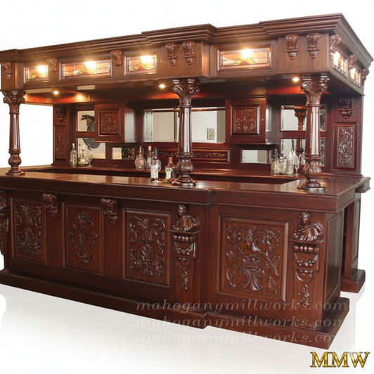 Luxurious 14ft Gothic Stained Glass Canopy Bar