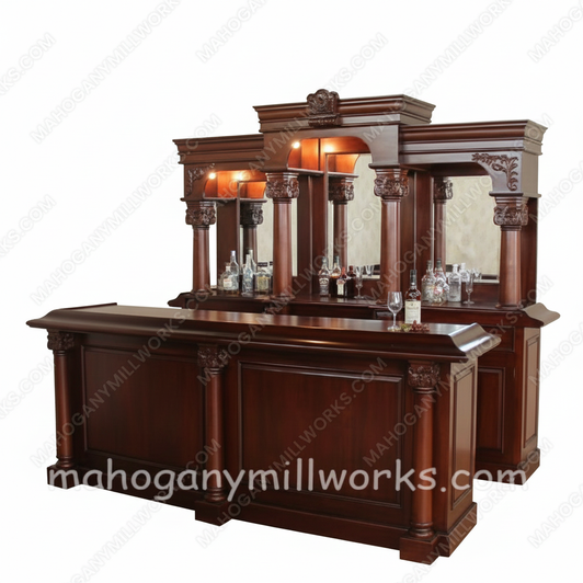 9ft Classic Mahogany English Style Pub Bar
