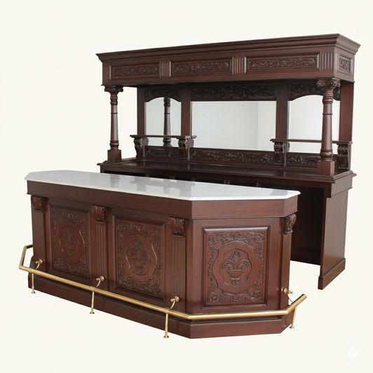 Mahogany English Carved Pub Bar