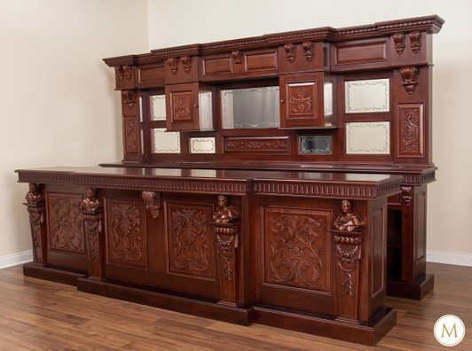 15ft Solid Mahogany Gothic Hand Crafted Bar
