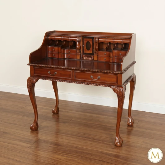 Mahogany Chippendale Escritoire Desk/Writing Table
