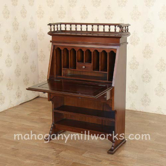Small Mahogany Slant Lid Drop Down Bureau