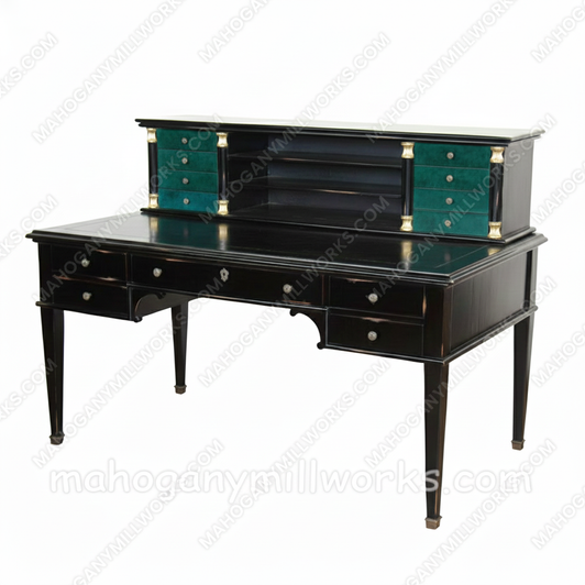 French Dark Finish Writing Table Desk