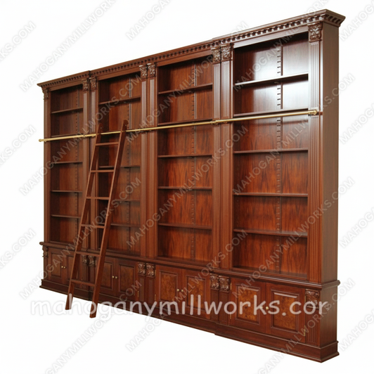 15ft Light Walnut Roman Sectional Bookcase