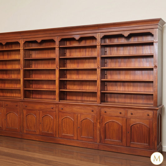 13.5ft Jacobean Open Sectional Bookcase