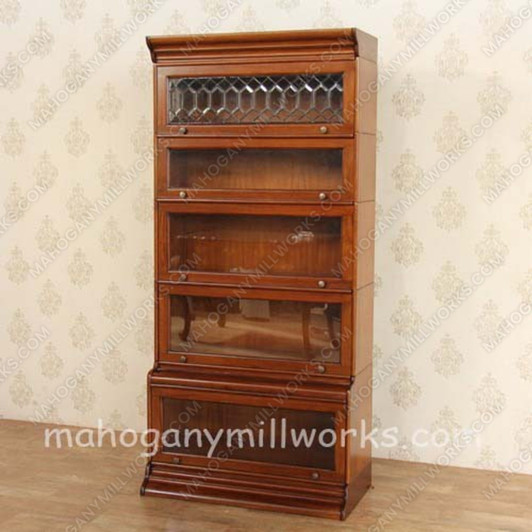 Mahogany Five Stack Barrister Lawyer's Bookcase