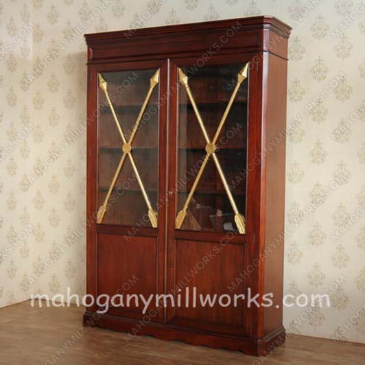 Mahogany 2 Door Cross Bookcase