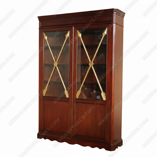 Mahogany 2 Door Cross Bookcase