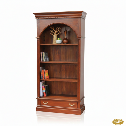 Mahogany Arched Open Bookcase
