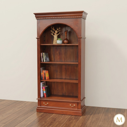 Mahogany Arched Open Bookcase