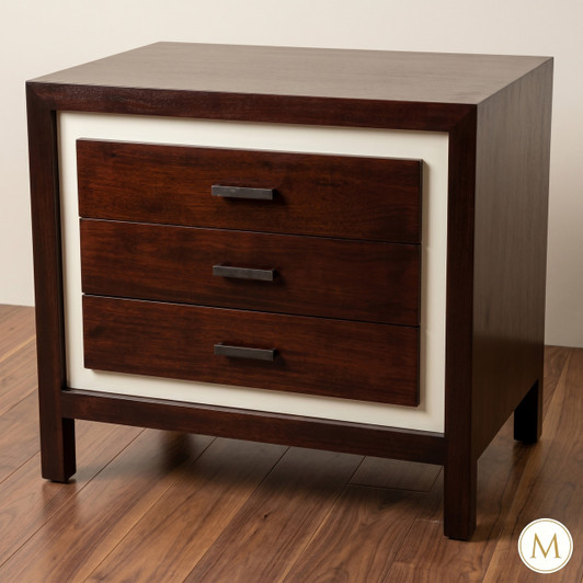 Art Deco 3 Drawer Nightstand Bedside Table