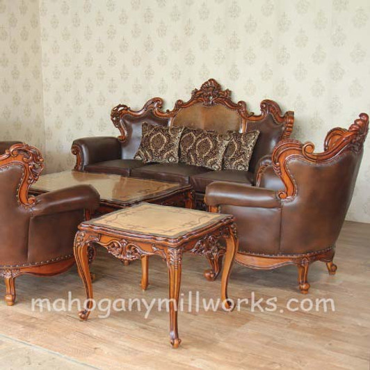 Black Gothic Loveseat with Tufted Velvet - Mahogany Millworks