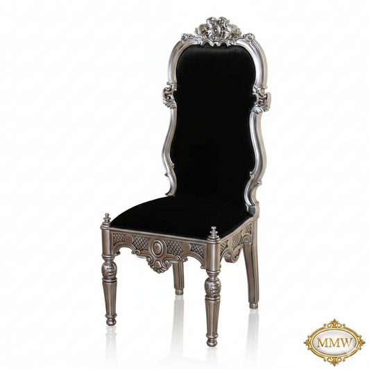 Nobles Silver Leaf & Black Velvet Occasional Chair