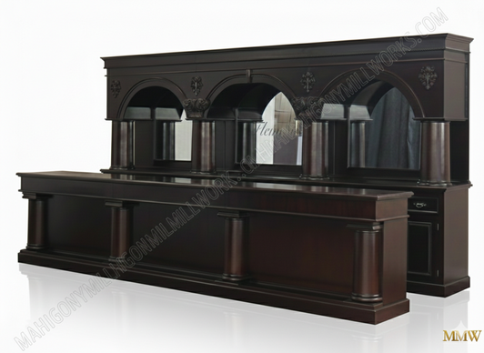 16ft Dark Mahogany Brunswick Saloon Pub Bar