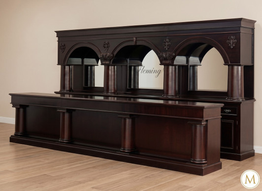 16ft Dark Mahogany Brunswick Saloon Pub Bar