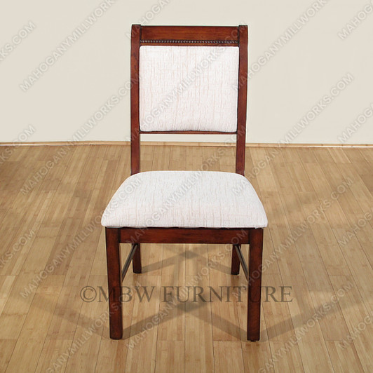 Solid Mahogany Regency Cream Upholstered Side Chair