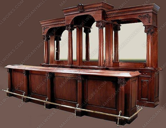 16ft Mahogany Handcrafted Saloon Tavern Pub Bar Set