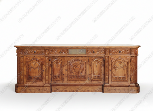 7ft Resolute Desk w/ Burl Wood Inlay Top