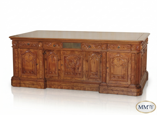 7ft Resolute Desk w/ Burl Wood Inlay Top