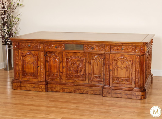 7ft Resolute Desk w/ Burl Wood Inlay Top