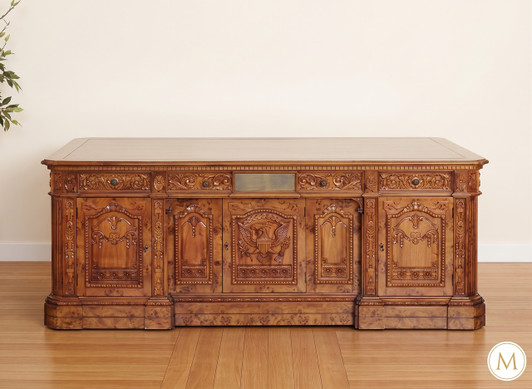 7ft Resolute Desk w/ Burl Wood Inlay Top