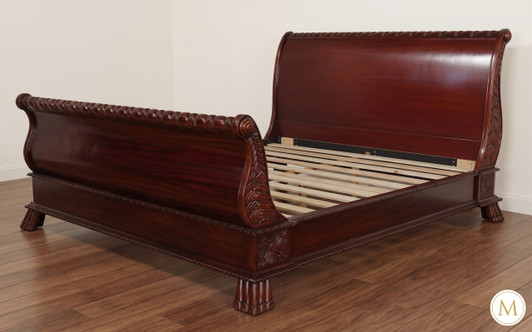 Cherry French Empire Sleigh Bed