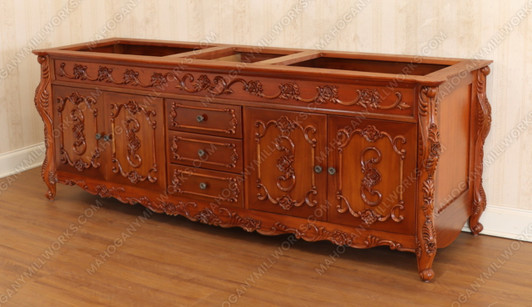 Custom Mahogany Bathroom Vanity Commode without Top
