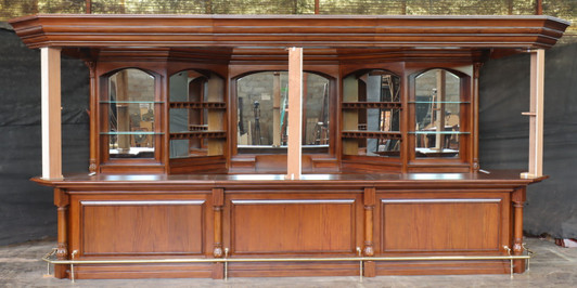 16.5ft Mahogany Complete Pub Bar Set w/ Canopy
