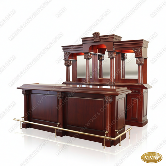 9ft English Pub Bar w/ Granite Countertop