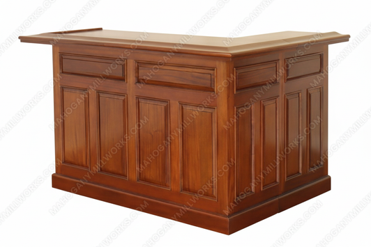 71" Custom Light Walnut L-Shape Home Pub Bar