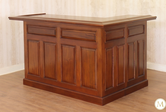 10ft Light Mahogany L-Shape Bar