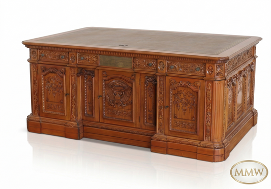 6ft Intricately Carved Mahogany Resolute Desk